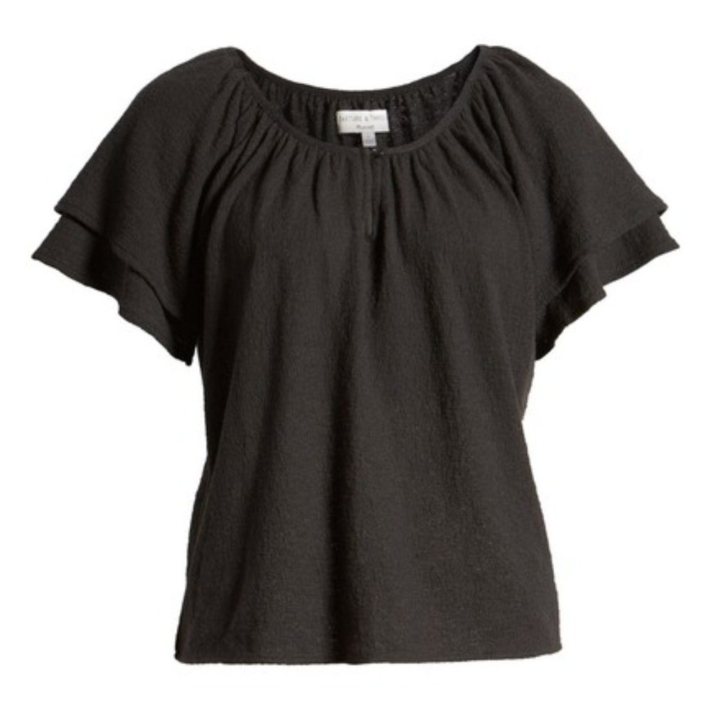 Madewell NWT Peasant Boho Style Top Tiered Sleeve